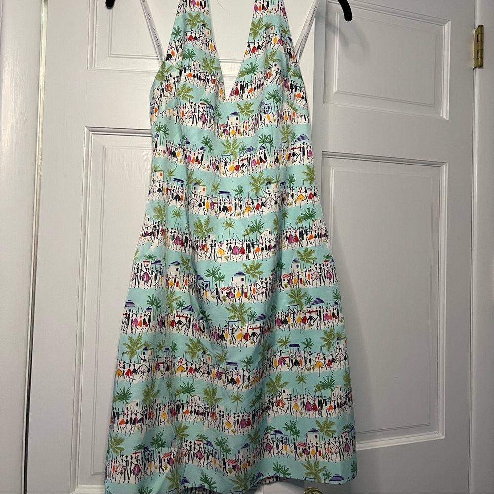 David Meister Multicolor Halter Silk and Cotton Women’s Dress